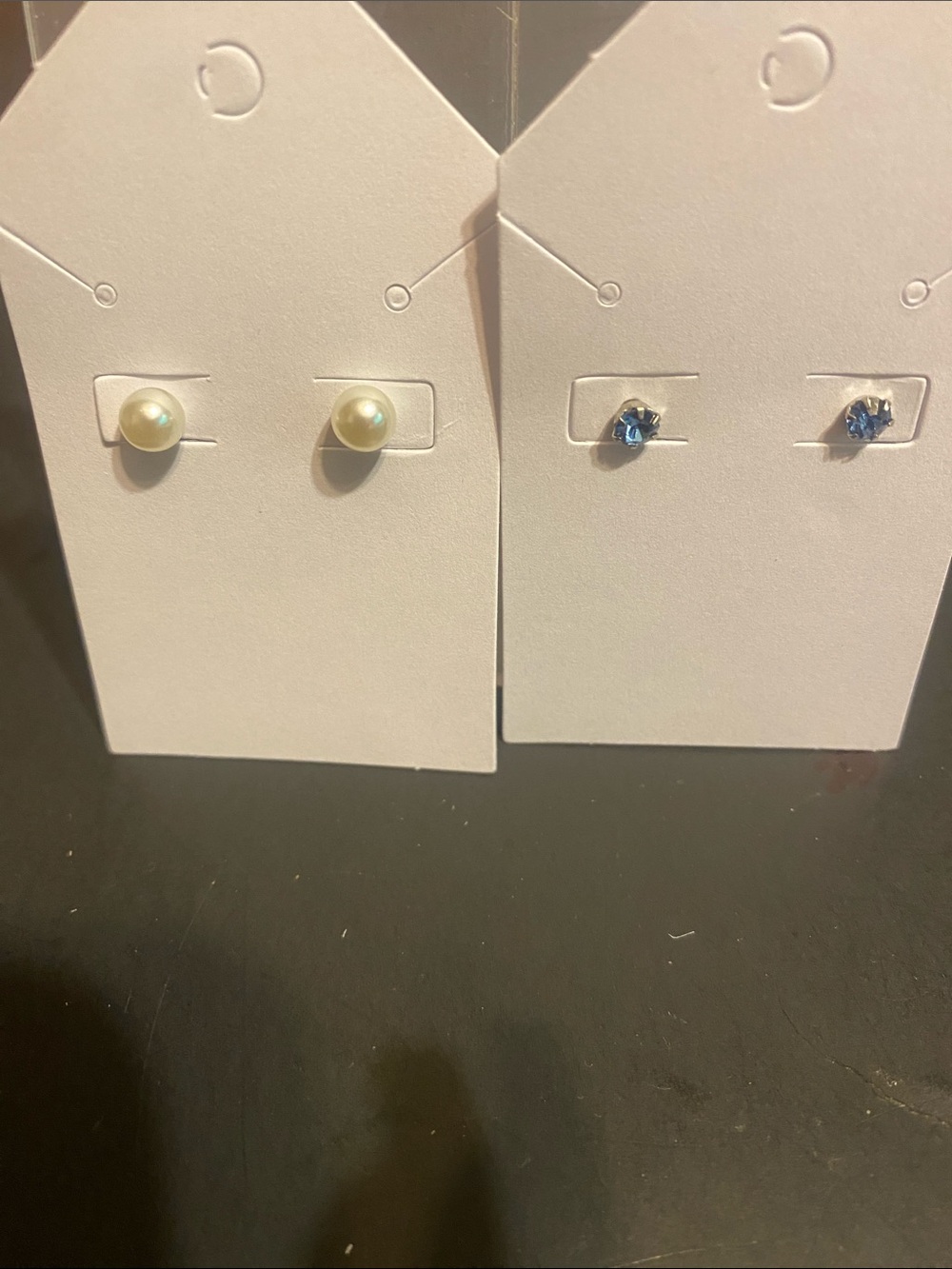 Pearl and Blue Crystal Stud Earring Set - Women Jewelry